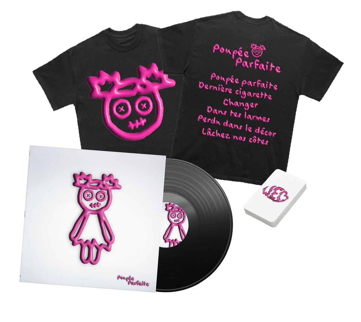 PACK Vinyle « Poupée parfaite » + T-shirt (inclus une carte collector à collectionner)